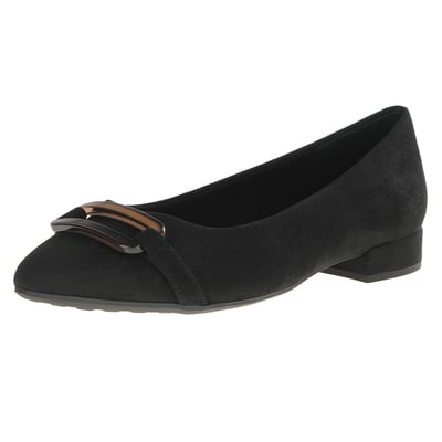 Jana - 22169 Buckle Detail Flat Pumps - Black 1