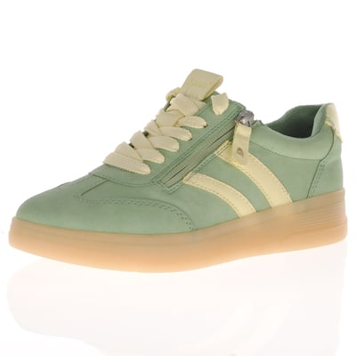 Jana - 23784 Retro Side Zip Trainers - Green 1