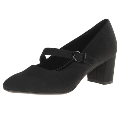 Jana - 24461 Suede Effect Mary Jane Shoes - Black 1