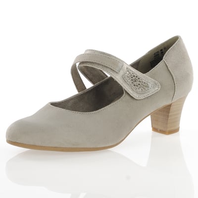 Jana - 24464 Embellished Mary Jane Shoes - Stone 1