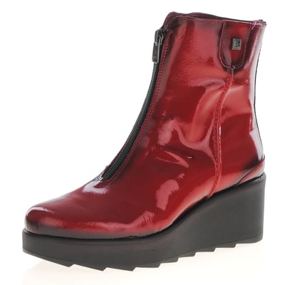Jose Saenz - 6432 Patent Wedge Boots Red 1