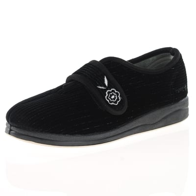 Padders - Camilla Front Strap Slippers, Black Sparkle 1