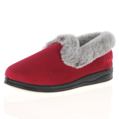 Padders - Repose Warm Lined Slippers, Red/Grey 1