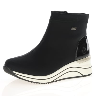 Remonte - D0T73-03 Water Resistant Wedge Boots, Black 1