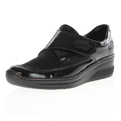 Rieker - 487C0-00 Velcro Strap Shoes Black Patent 1
