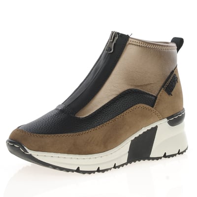Rieker - N6352-25 Front Zip Ankle Boots, Brown Multi 1