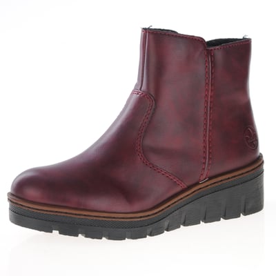 Rieker - X9165-35 Low Wedge Ankle Boots Dark Red 1