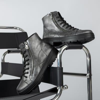 Rieker - N0031-91 Lace Up Ankle Boots - Metallic Grey 1