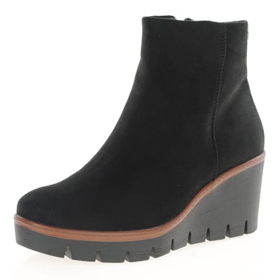 Susst - Buddy Wedge Ankle Boot Black Textile 1