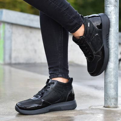 G-Comfort - 5188-17 Waterproof Patent Ankle Boots, Black 1