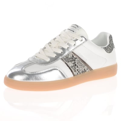 Tamaris - 23624 Retro Trainers, White/Silver 1