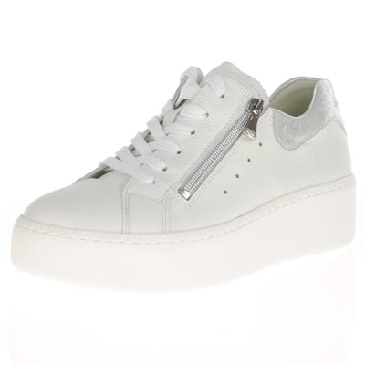 Waldlaufer - 733001 Platform Side Zip Trainers, White 1