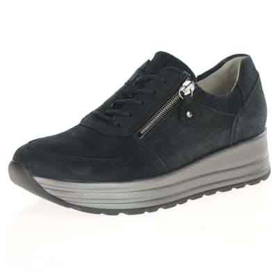 Waldlaufer - 758008 Suede Platform Shoes, Black 1
