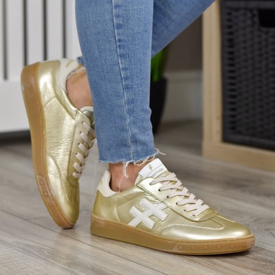 Another Trend - A0382643 Metallic Retro Trainers - Gold 1