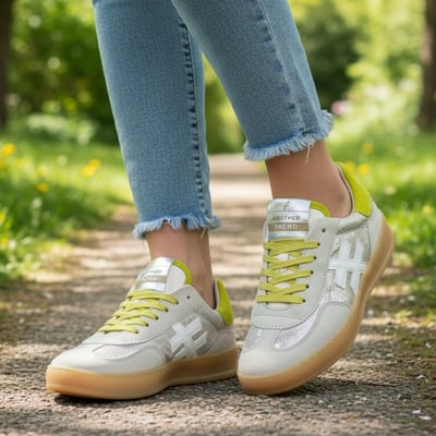 Another Trend - A032C1E3 Flat Trainers, Silver Combi 1