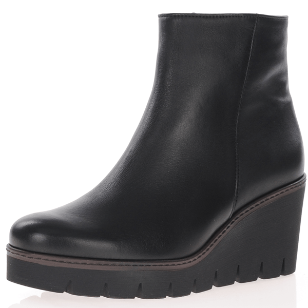 Gabor - Utopia Leather Wedge Boots - Black 2