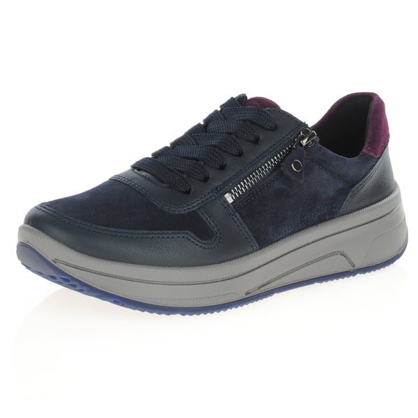 Ara - 27540 Sapporo Side Zip Trainers - Navy Merlot 1