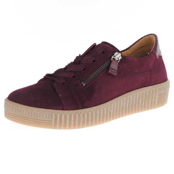 Gabor - Wisdom Suede Twin Zip Trainers Mulberry 1
