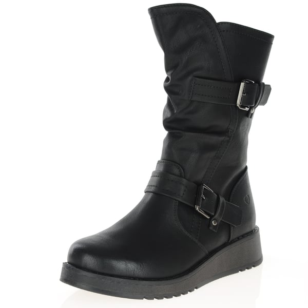 Heavenly Feet - Hannah Vegan Mid Calf Boots - Black 1