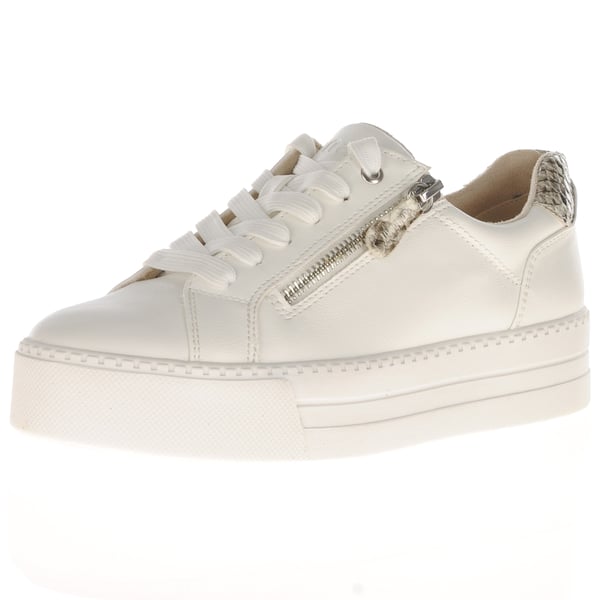 Jana - 23767 Flatform Side Zip Trainers - White 1