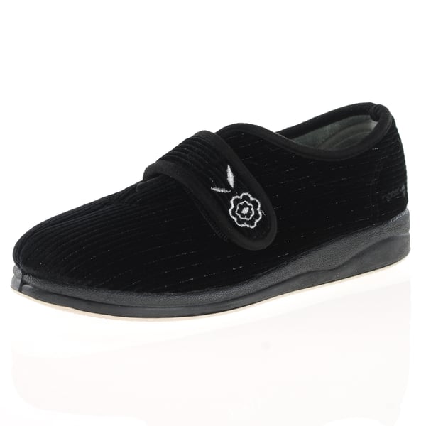 Padders - Camilla Front Strap Slippers - Black Sparkle 1