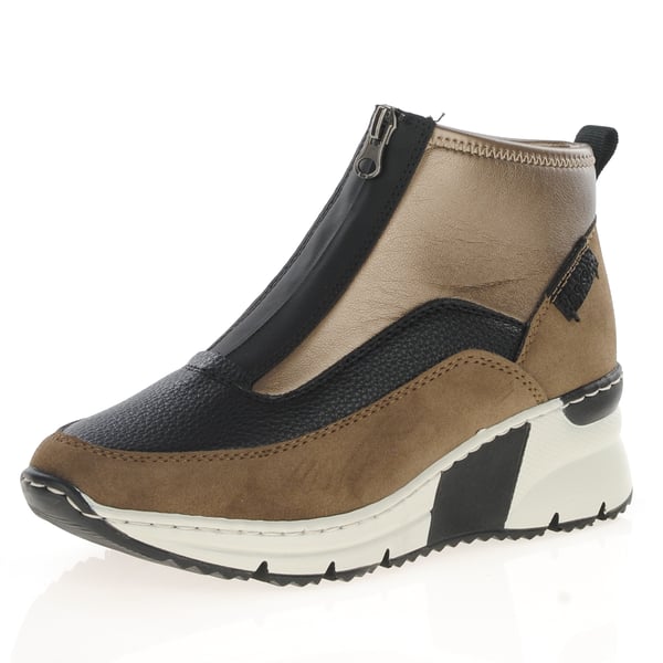 Rieker - N6352-25 Front Zip Ankle Boots - Brown Multi 1