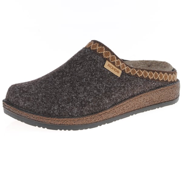 Rohde - 6425-72 Felt Mule Slippers Mocca 1