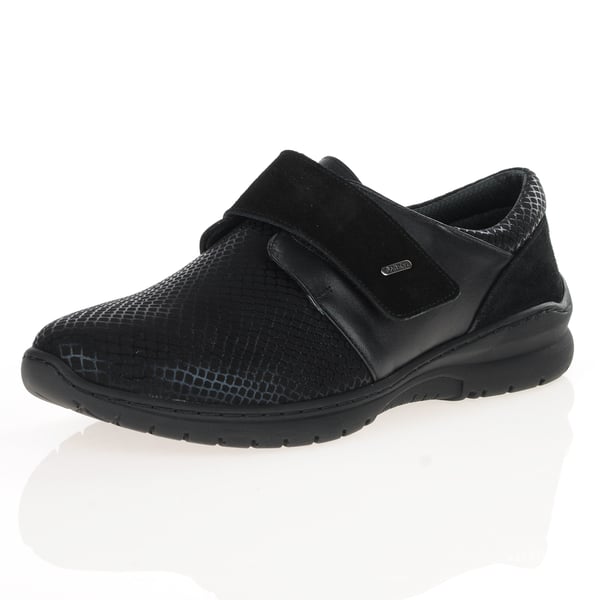 Softmode - Daba Stretch Suede Velcro Strap Shoes - Black 1