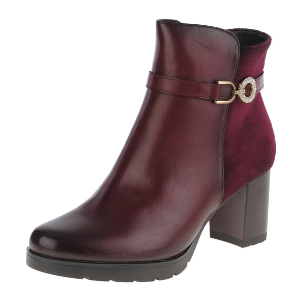 Susst - Hudson Block Heeled Ankle Boot, Burgandy 1