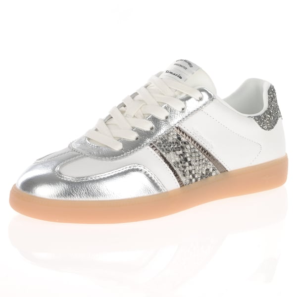 Tamaris - 23624 Retro Trainers - White / Silver 1