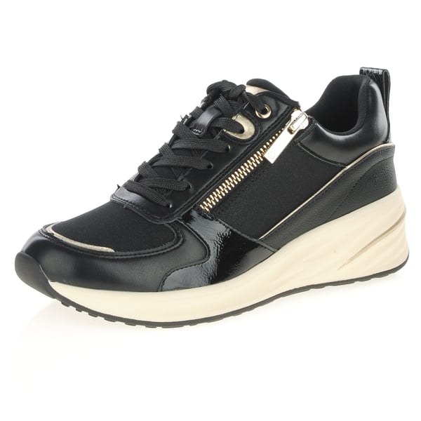 Tamaris - 23754 Side Zip Wedge Trainers - Black 1