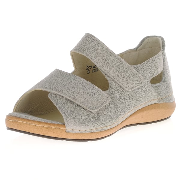 Waldlaufer - 684801 Flat Velcro Sandals - Metallic Grey 1