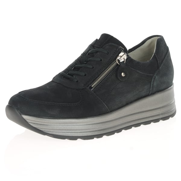 Waldlaufer - 758008 Suede Platform Shoes - Black 1