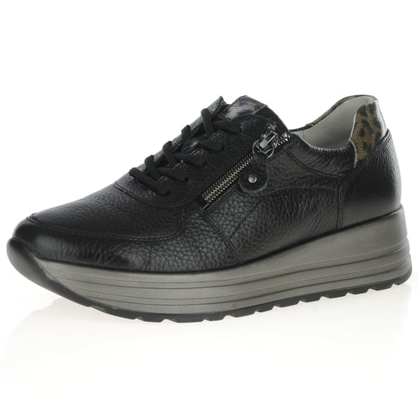 Waldlaufer - 758009 Leather Platform Shoes - Black 1