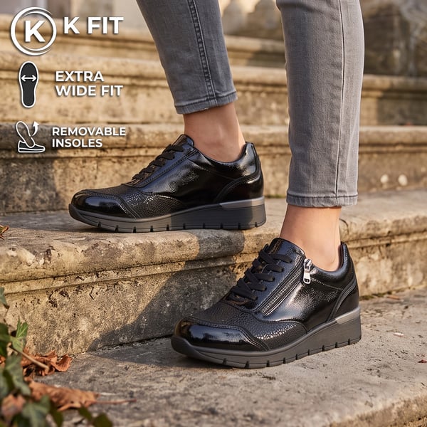 Waldlaufer - 626K05 Side Zip Shoes Black 1