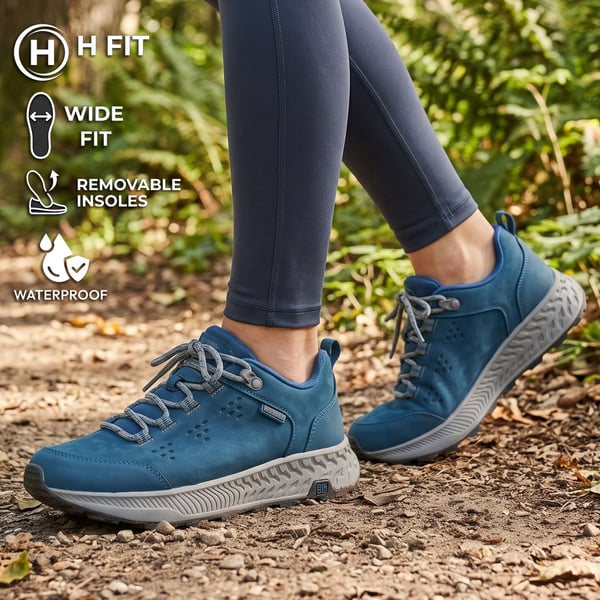 Waldlaufer - 545950 Waterproof Leather Laced Shoes - Lagoon 1