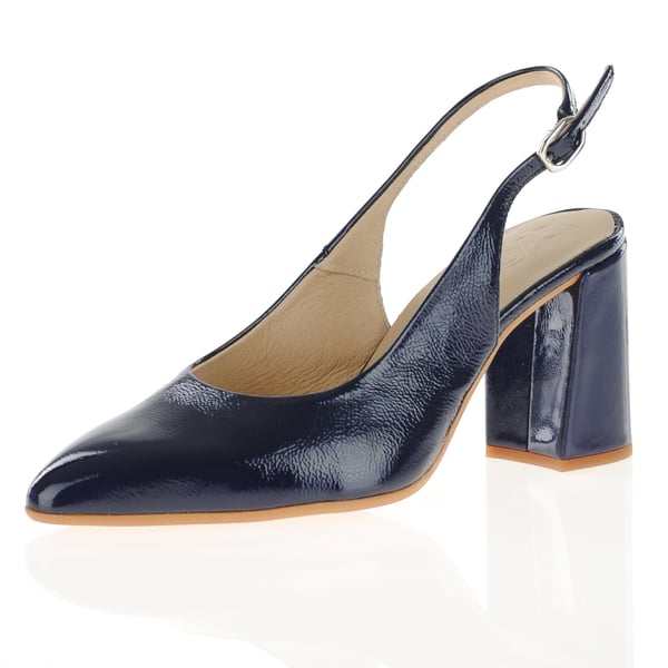 Wonders - 5802 Vilma Slingback Block Heels - Navy 1