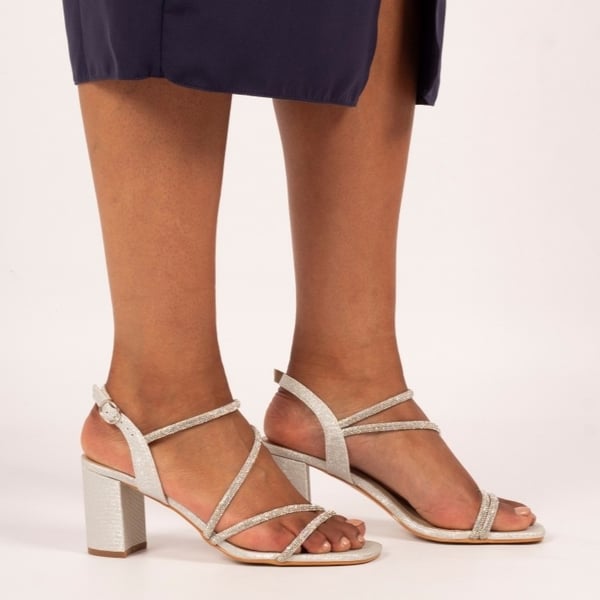 Lunar - Toulouse Block Heeled Sandals - Silver 1