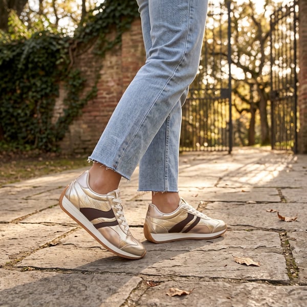 Xti - 146275 Metallic Retro Trainers - Gold 1