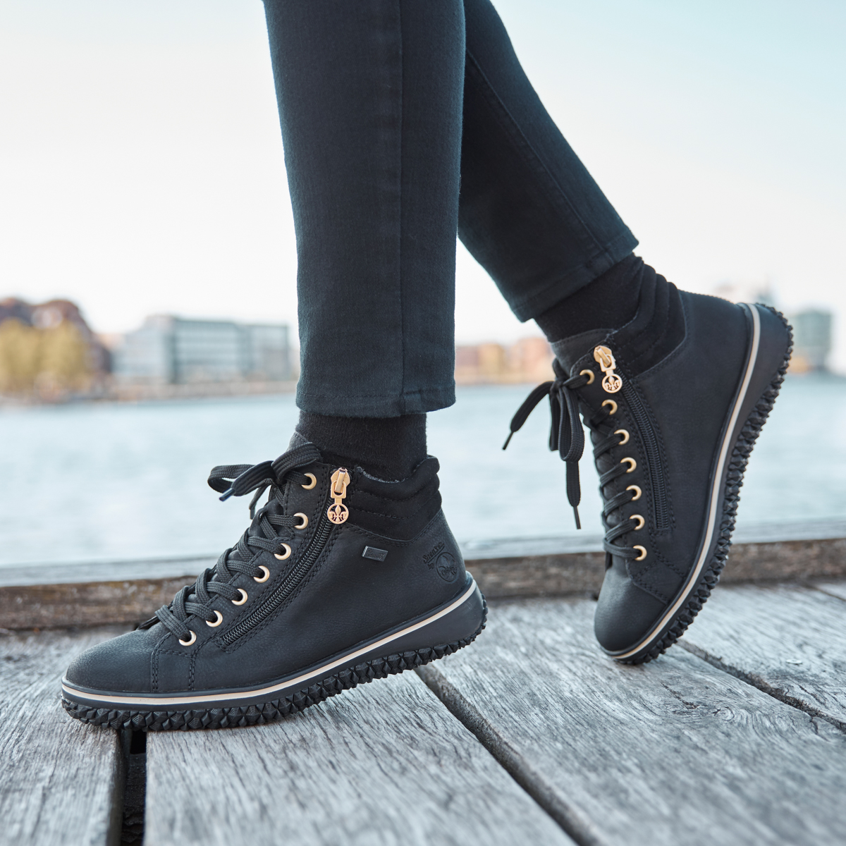 Almindelig sammensværgelse brud Rieker - Water Resistant Ankle Boots Black - Z4263-00, The Shoe Horn