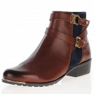 Caprice - Leather Ankle Boots Cognac/Ocean - 25309 2