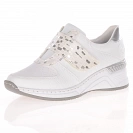 Rieker - Velcro Strap Wedge Shoes White Combi - N4354-81 2