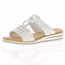 Rieker - Low Wedge Mule Sandals White - V0636-80 2