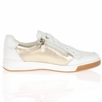 Ara - Rom Twin Zip Shoes White/Gold - 34423 3