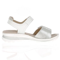 Ara - Tampa Velcro Sandals White / Silver - 47207 3