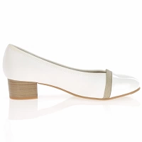 Jana - Vegan Block Heeled Court Shoes White - 22367 3