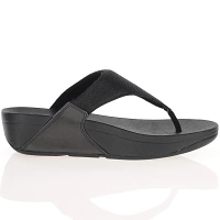 Fitflop - Lulu Shimmerlux Toe-Post Sandals, Black 3