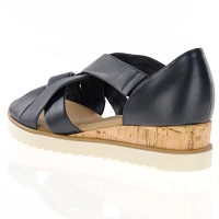 Gabor - Low Wedge Leather Sandals Midnight - 782.56 2