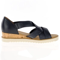 Gabor - Low Wedge Leather Sandals Midnight - 782.56 3
