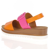 Heavenly Feet - Pistachio Wedge Sandals, Orange/Pink 2